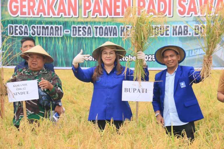 Bupati Donggala Panen Padi dan Tinjau Irigasi di Desa Sumari